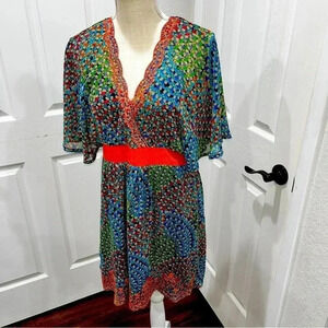 Flying Tomato Anthropologie batwing sleeve floral embroidered ,lined min…